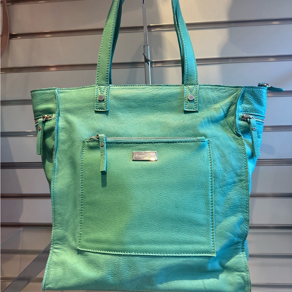 Sportscraft- Aqua Leather Tote - NWOT